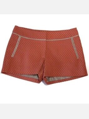 Bedo Femme Polka Dot Shorts Mid Rise Pockets Womens Size 4 Terracotta Taupe